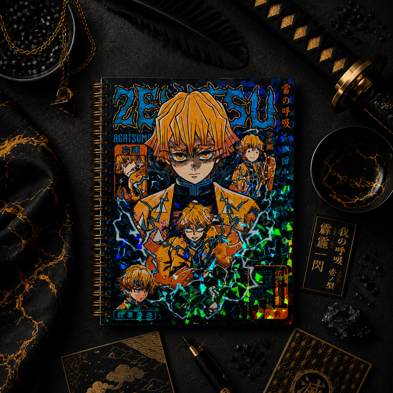Japanese anime Demon Slayer Zenitsu Agatsuma notebook A5